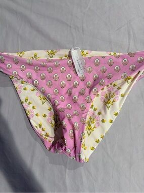 A loves A Pink Floral Reversible Bikini Bottoms NWOT XS